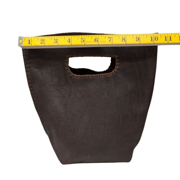 Half United Leather Bucket Bag Chocolate Brown Open Top Satchel - Picture 7 of 13